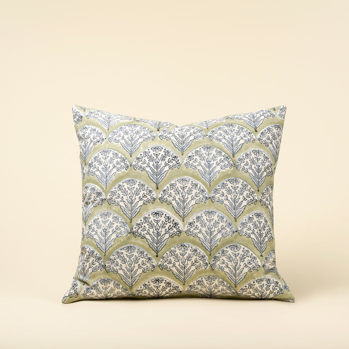 20x20 Sakura block print pillow - Green