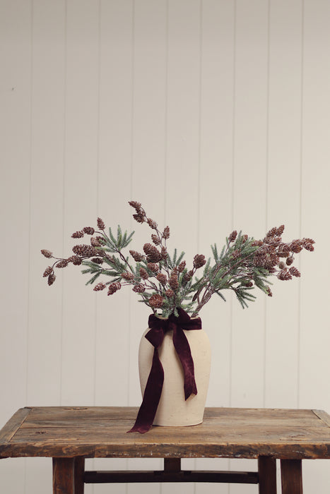 Frosted Pine Cone Sprig