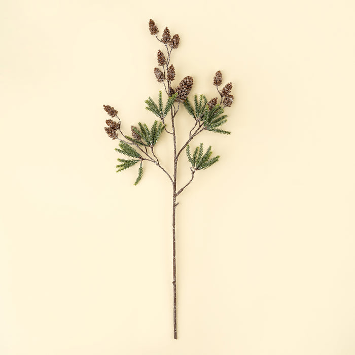 Frosted Pine Cone Sprig