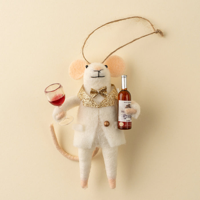 Felt Mouse Ornament - Cheers-to-You-Chuck