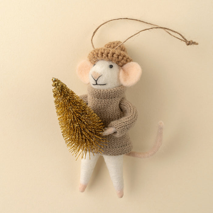 Felt Mouse Ornament - Cozy Cole