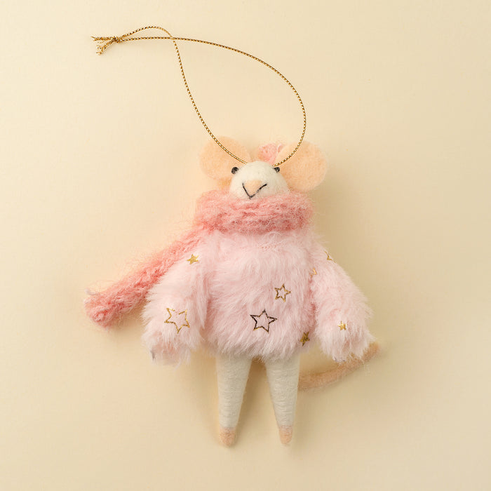 Felt Mouse Ornament - Blizzard Bella