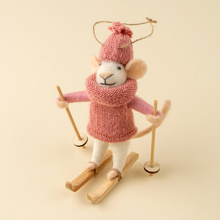 Felt Mouse Ornament - Powder Penny