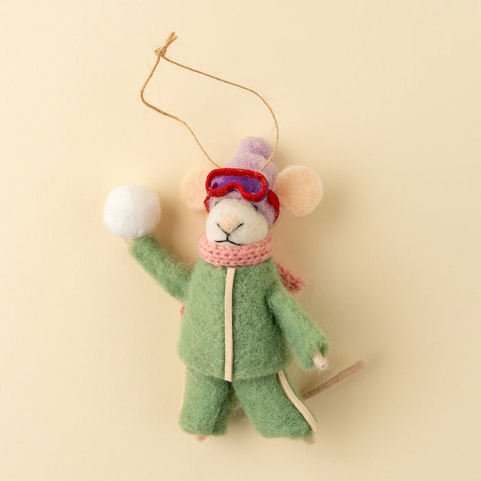 Felt Mouse Ornament - Snowball Sarah