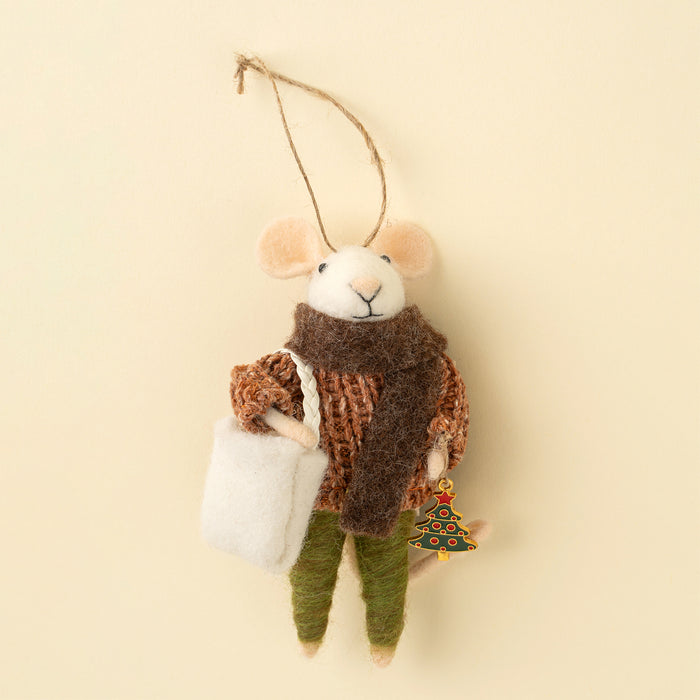 Felt Mouse Ornament - Festive Fredrick