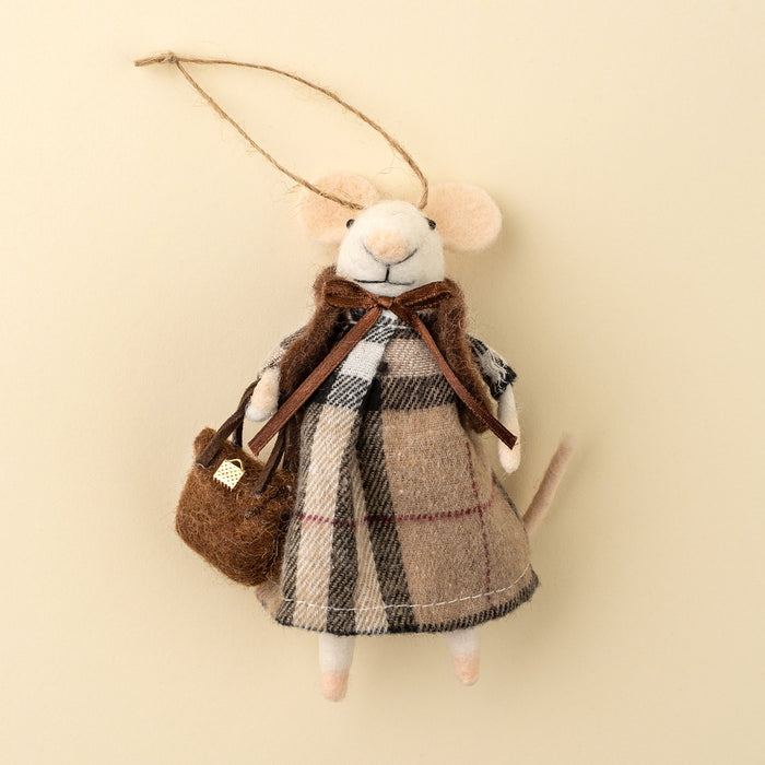 Felt Mouse Ornament - Tartan Tessa