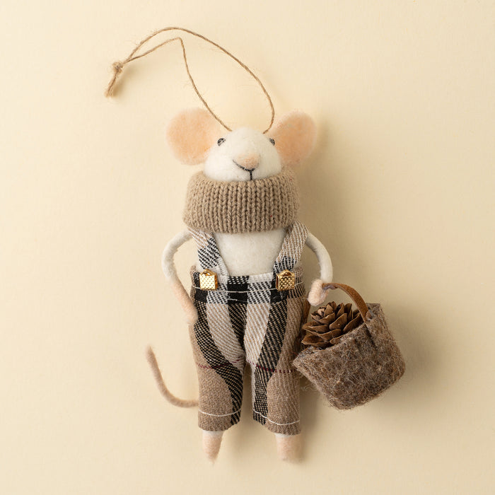 Felt Mouse Ornament - Tartan Tim