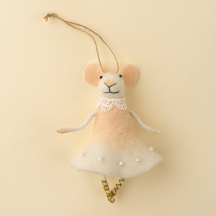 Felt Mouse Ornament - Ballerina Blossom