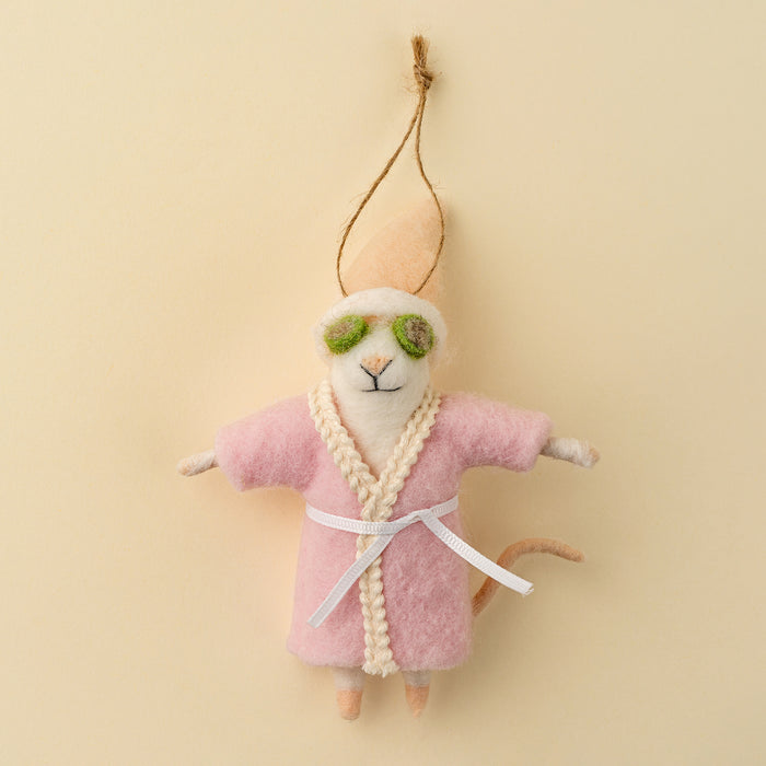 Felt Mouse Ornament - Spa Day Sloane