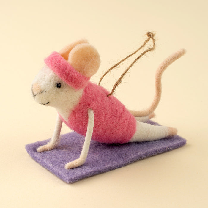 Felt Mouse Ornament - Yoga Yolanda