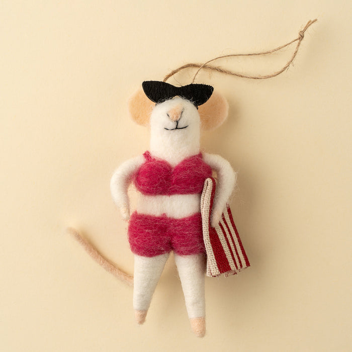 Felt Mouse Ornament - Bikini Bonnie