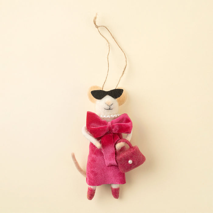 Felt Mouse Ornament - Elegant Ellie
