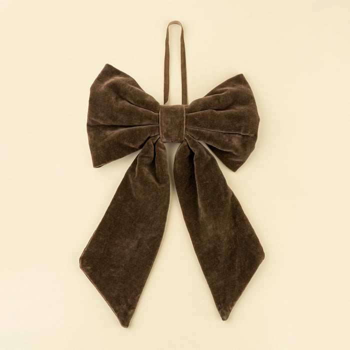Large Velvet Bow - Chocolate