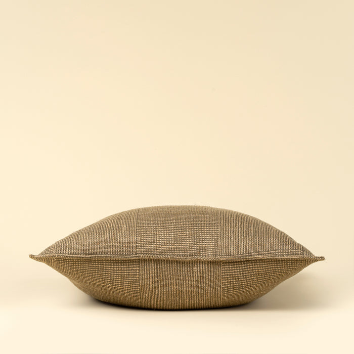20" x 20" Patch Weave Linen Pillow - Olive