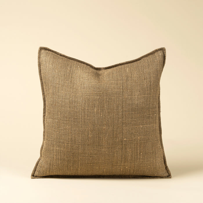 20" x 20" Patch Weave Linen Pillow - Olive
