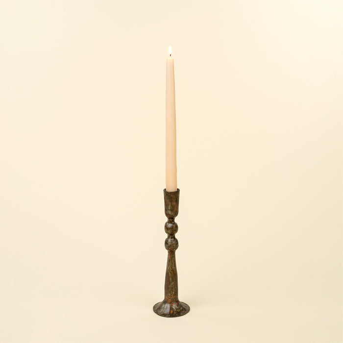 Large Caldera Forged Candlestick - Rustic Brass