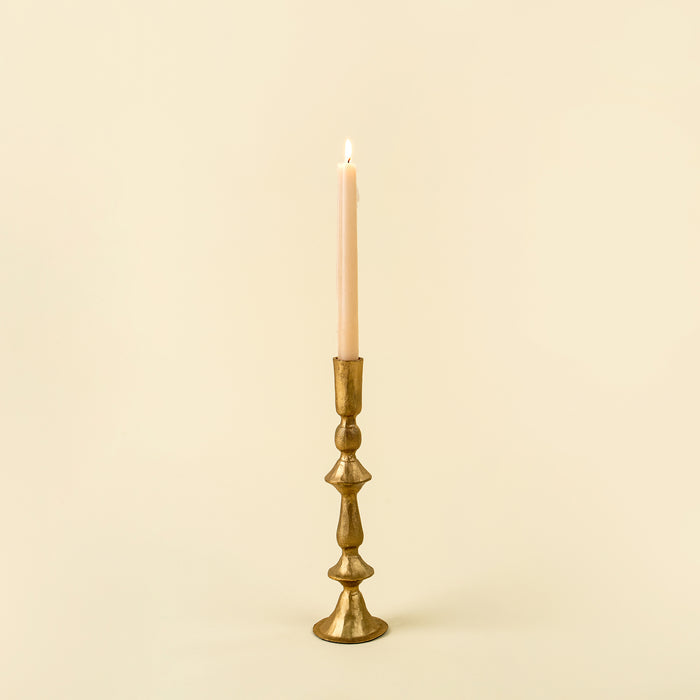 Small Petra Forged Candlestick - Gold