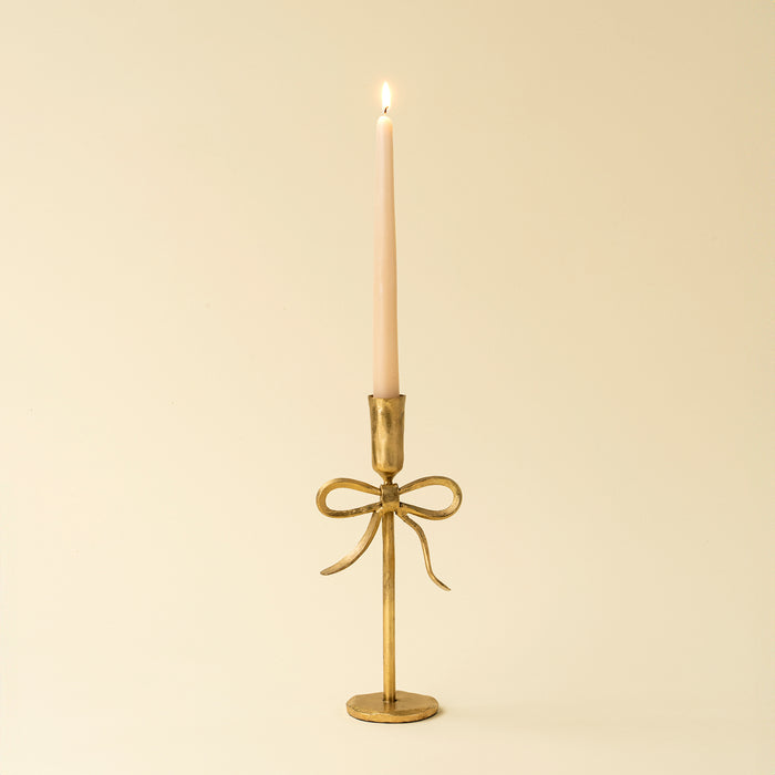 Medium Bow Forged Candlestick - Gold