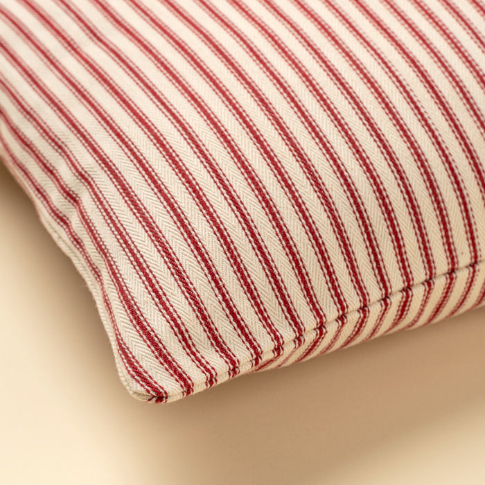 24" x 24" Red Ticking Pillow
