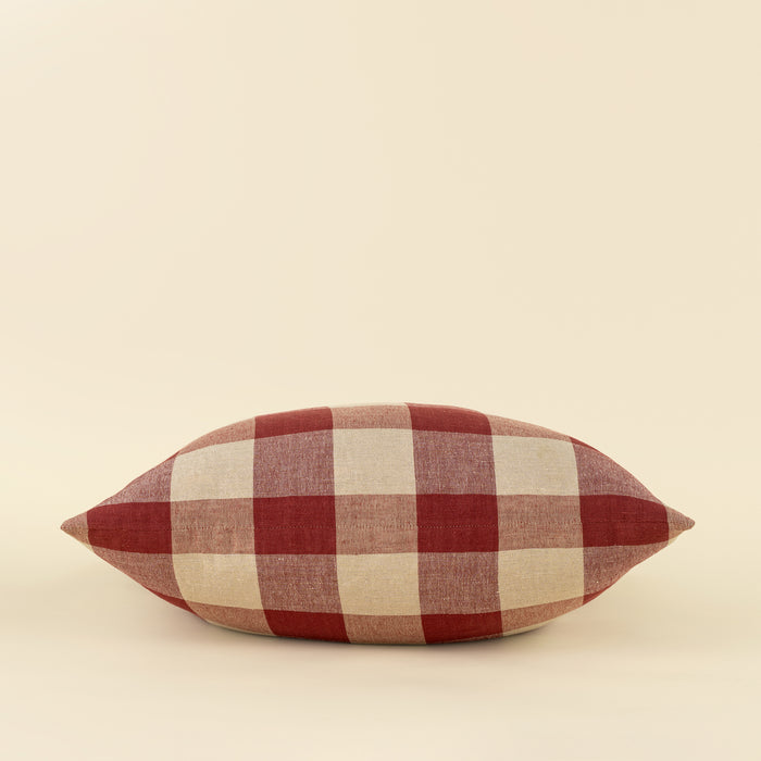 24" x 24" Hawthorne Gingham Pillow - Red