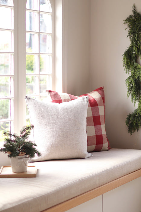 24" x 24" Hawthorne Gingham Pillow - Red