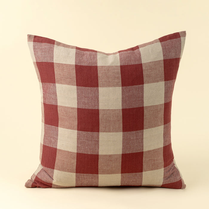 24" x 24" Hawthorne Gingham Pillow - Red