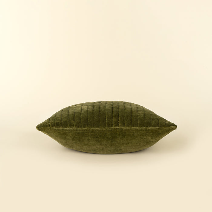 20" x 20" Velvet Stripe Pillow - Moss