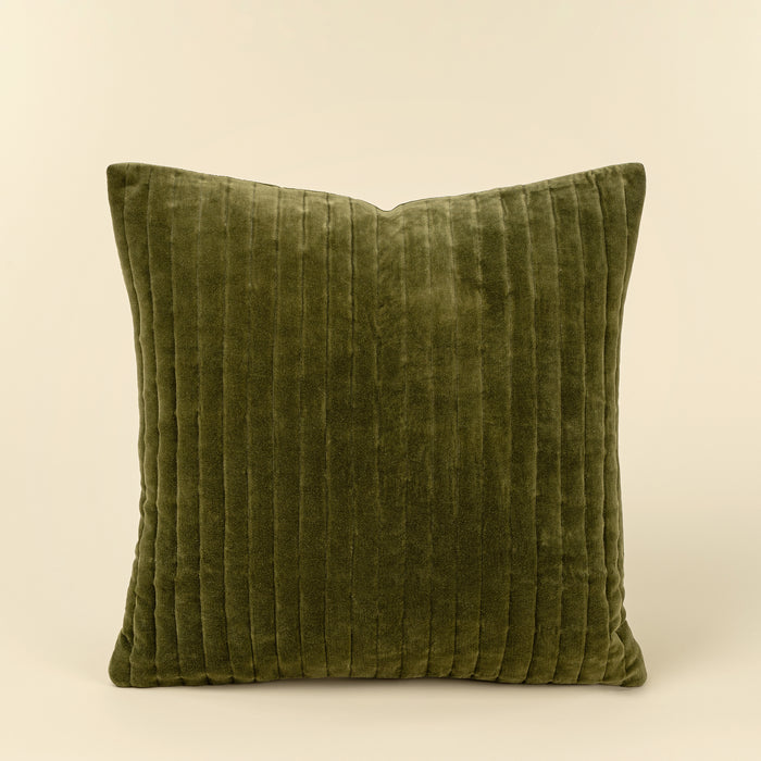 20" x 20" Velvet Stripe Pillow - Moss