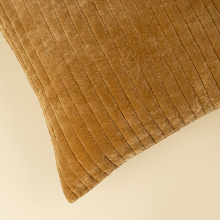 20" x 20" Velvet Stripe Pillow - Gold