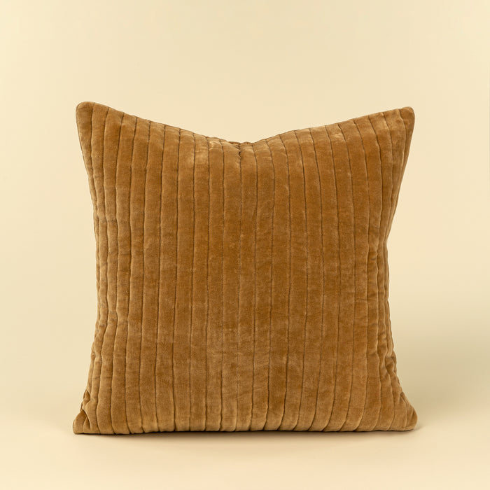 20" x 20" Velvet Stripe Pillow - Gold