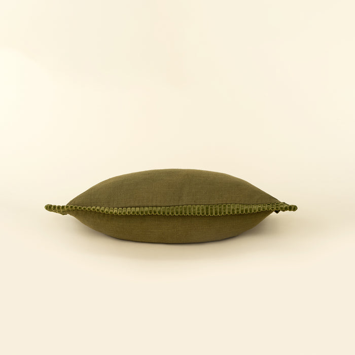 21" x 12" Corded Velvet edge Pillow - Moss