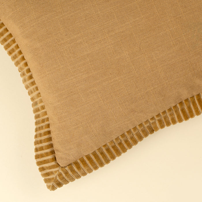 21" x 12" Corded Velvet edge Pillow - Gold