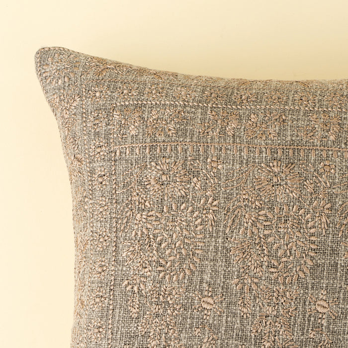 20" x 20" Nisha Embroidered Pillow - Ash