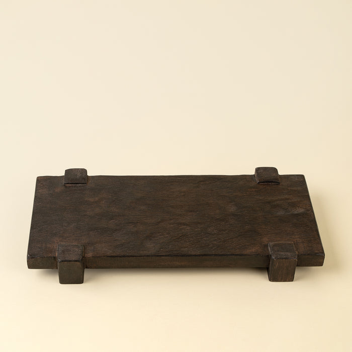 Drift Pedestal Tray - Dark Brown