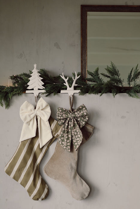 Velvet Bow Clip - Ivory