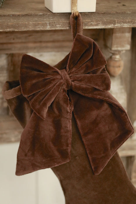 Velvet Bow Clip - Clove