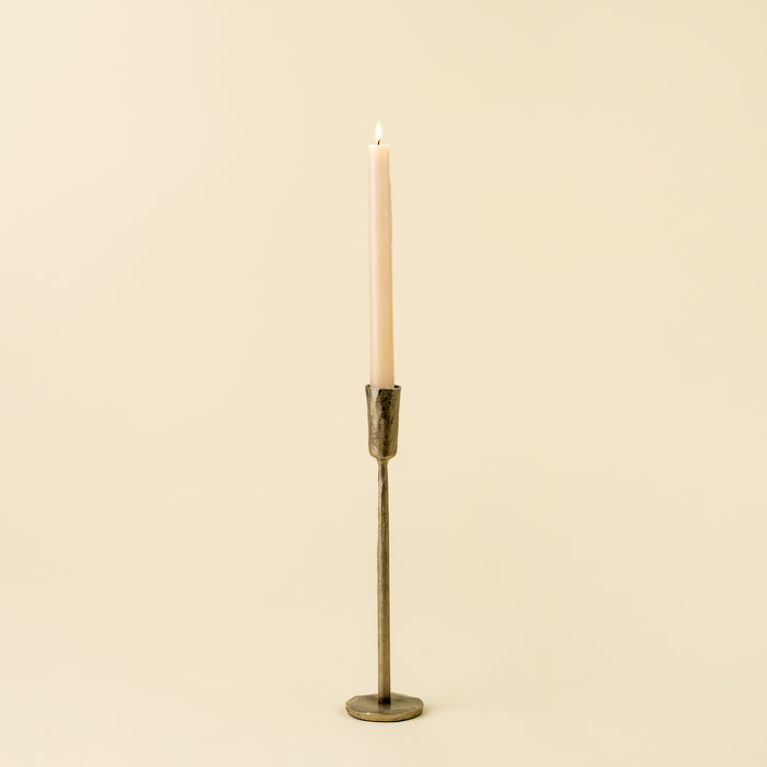 Medium Luna Forged Candlestick - Silver