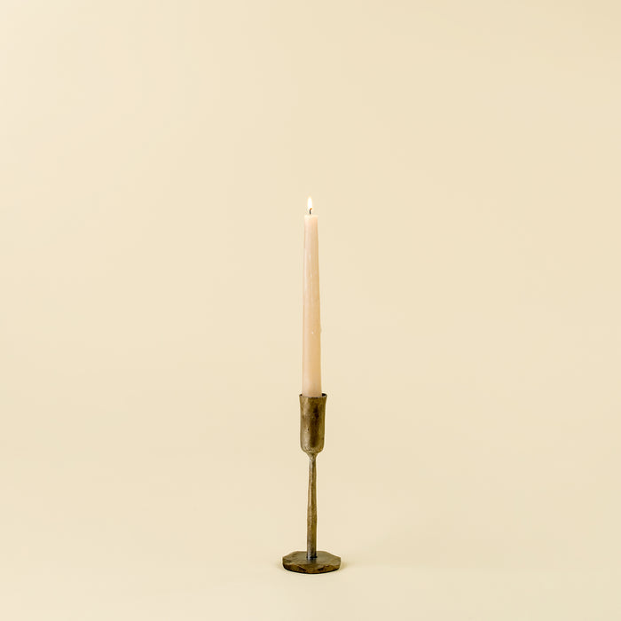 Small Luna Forged Candlestick - Silver