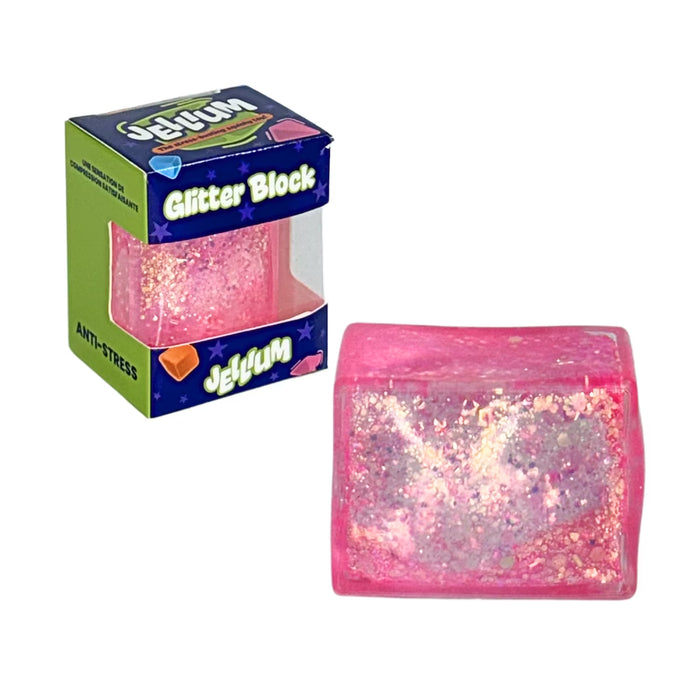 Jellium Stress Toy - Glitter Block