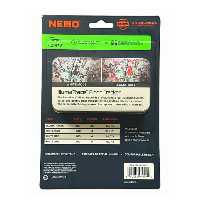 NEBO - Illumatrace Blood Tracker Headlamp