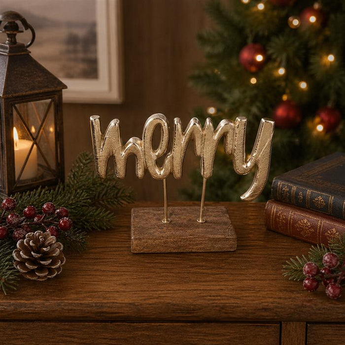 Gold Merry Sign