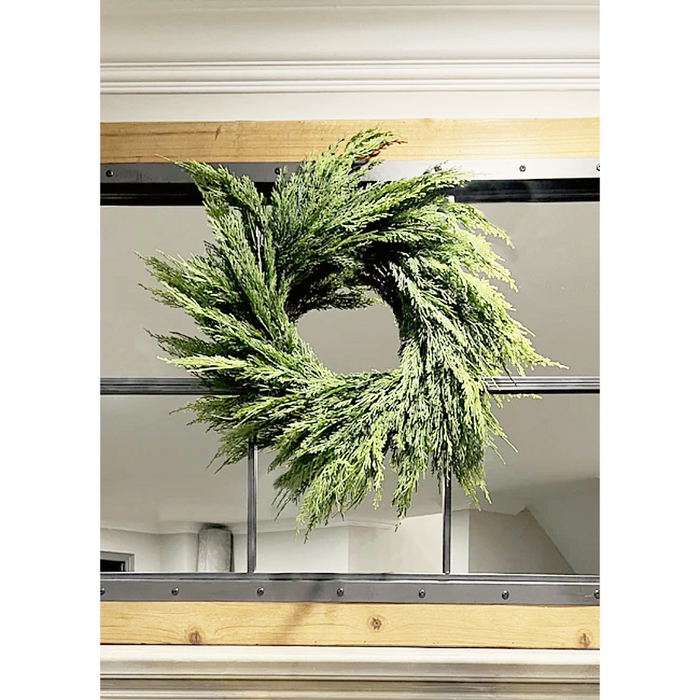 20 Inch Fresh Touch Whispy Cedar Wreath