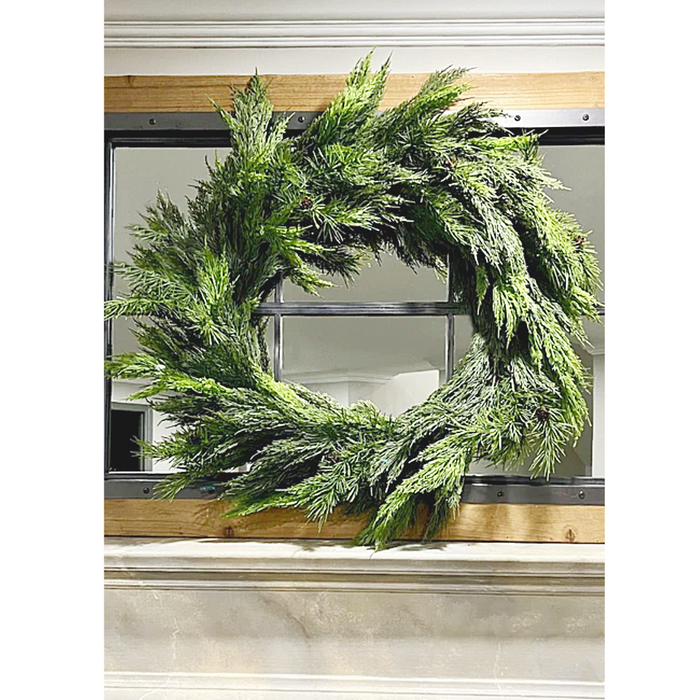 40 Inch Fresh Touch Mixed Cedar Wreath