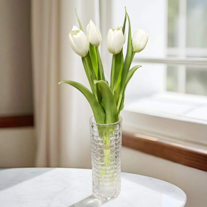 16" Fresh Touch Tulip Bundle - White