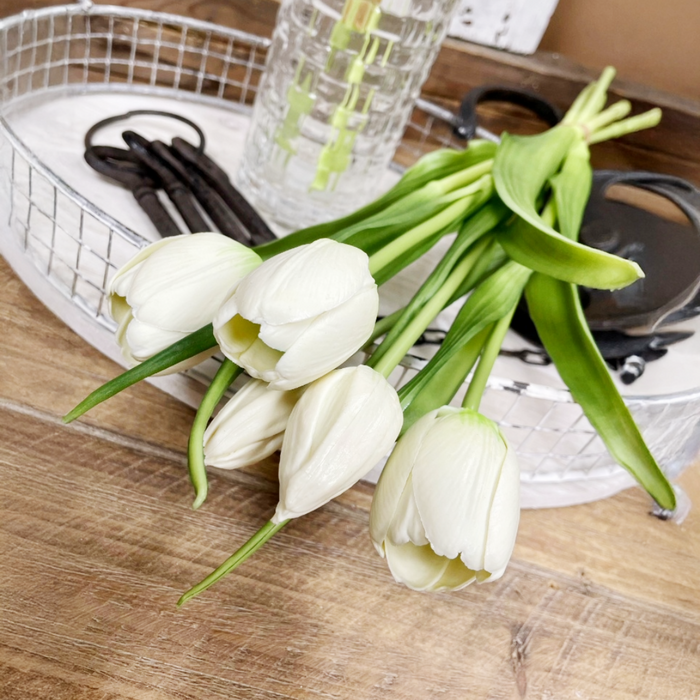 16" Fresh Touch Tulip Bundle - White