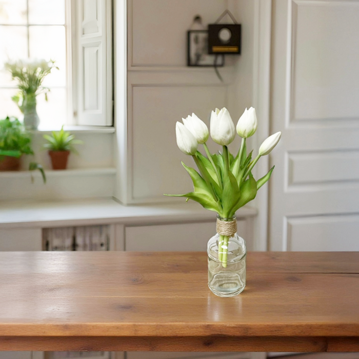 10" Fresh Touch Mini Wild Tulip Bundle - White