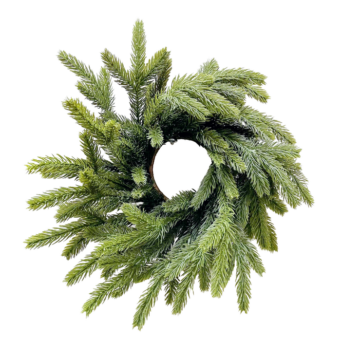 14" Fresh Touch Spruce Candle Ring