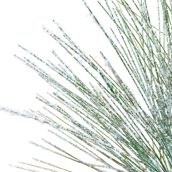 39" Snowy Long Needle Pine Spray