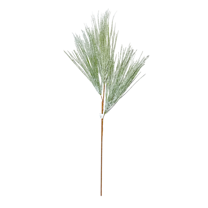 39" Snowy Long Needle Pine Spray