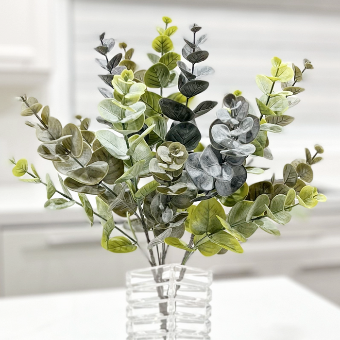 19" Blue Green Artificial Eucalyptus Bush